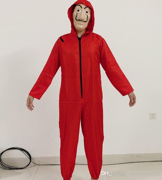 

ла каса-де-papel cosplay one piece костюм мужчин маска красной одежде хэллоуин косплей, Black;red