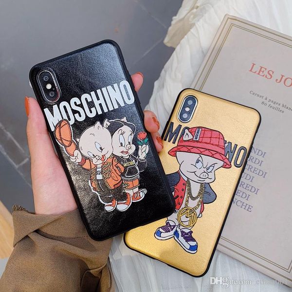 

fashion new mos brand pig soft tpu phone case for iphone 8 8plus xs max xr x back cover for apple iphone xs xr x case for iphone xs max