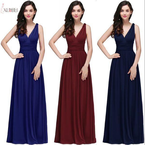 

new v neck long prom evening dress silver halter a-line party gown formal bridesamid dresses in stock cps723, Black