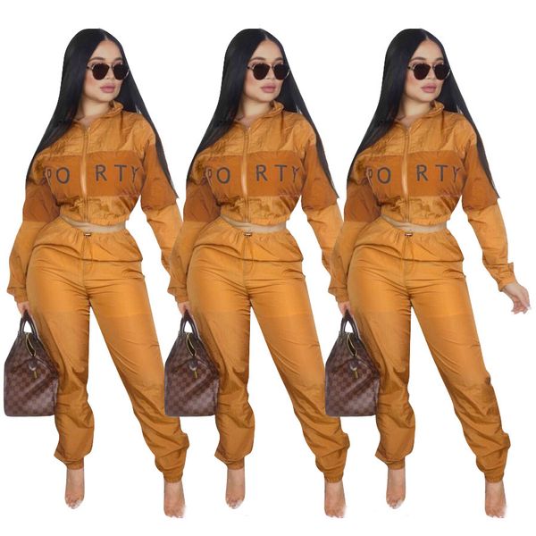 

coat+jogger printed tracksuits zip sweat outfits two streetwear piece jacket matching sweatsuit pant suit sets casual women letter sets qoat, Black