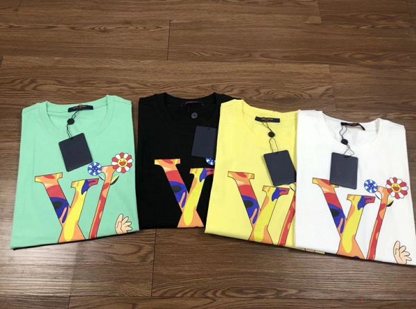 

2020 summer womens tee shirt designer casual summer short sleeve print t-shirt fashion 1v womens splice t shirt cloth, White