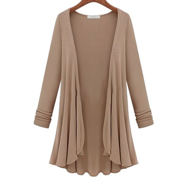 

women fashion cotton thin blouse long sleeve summer cardigan sweater coat big size flounce plus size m-5xl, Black