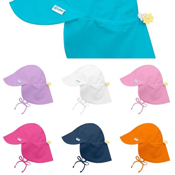 

children's male and female children's big brim sun-proof uv-proof beach fisherman sunscreen sunscreen hat neck cap fisherman hat, Yellow