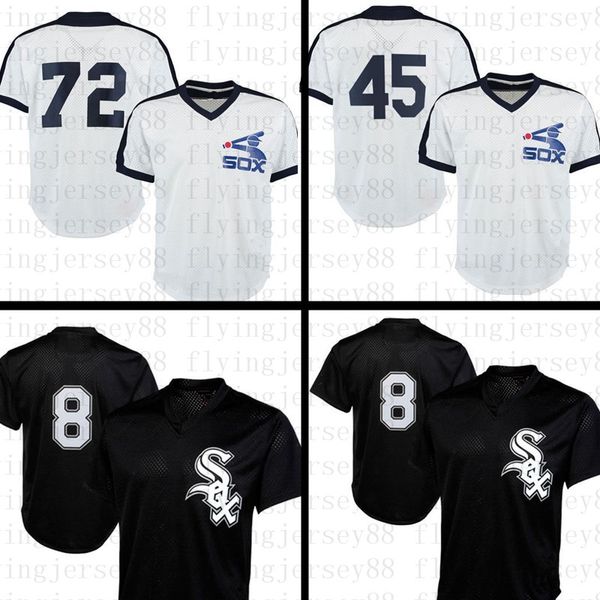 

Chicago White 8 Bo Jackson Sox Jersey 45 Michael 72 Carlton Fisk Baseball Jerseys Retro Mesh 899898 Black White