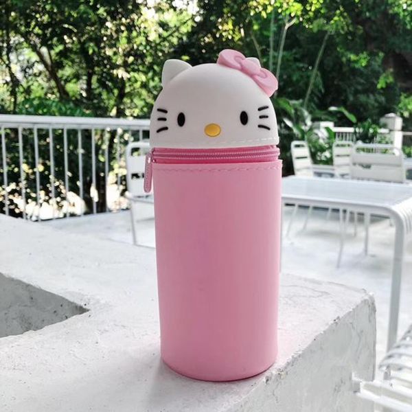 

women cosmetic bags ladies zipper makeup bag silicone purse travel neceser beauty wash pouch kids hello kitty cartoon pencil bag