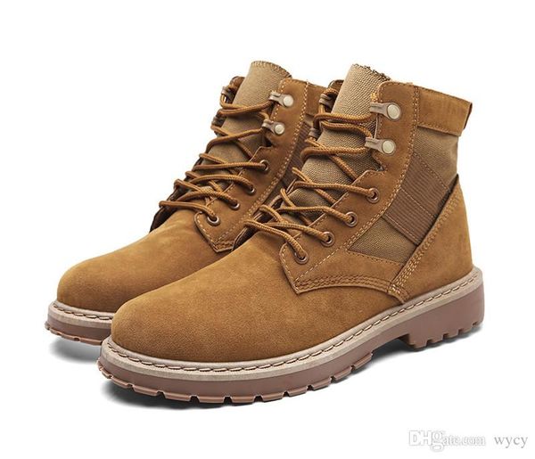 

autumn and winter new martin boots film and the same paragraph outdoor matte leather boots england suede high-slip skid boots, Black