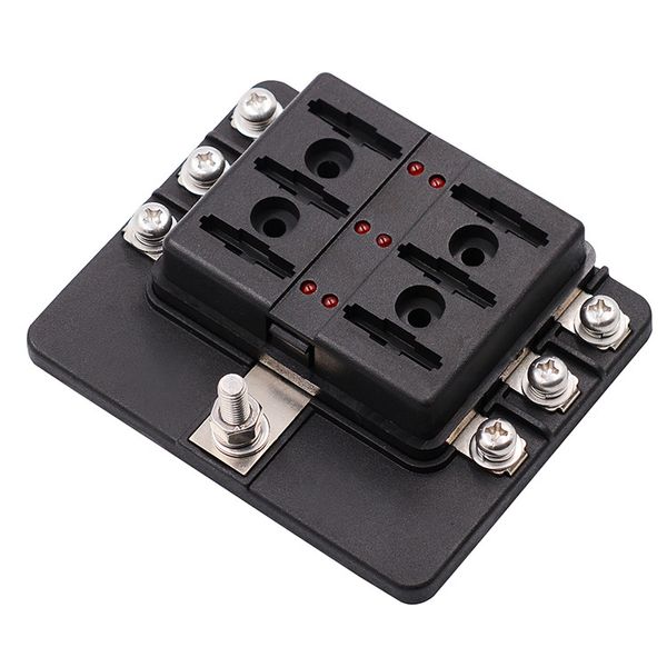

car rv 6-way fuse box seat screw terminal block 1 in 6 out 12-32v