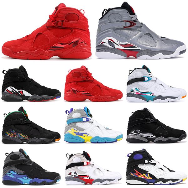

New Arrival 8 8s Basketball Shoes men VALENTINES DAY Tinker AQUA Reflections PLAYOFF Three PEAT designer mens trainers sports sneakers