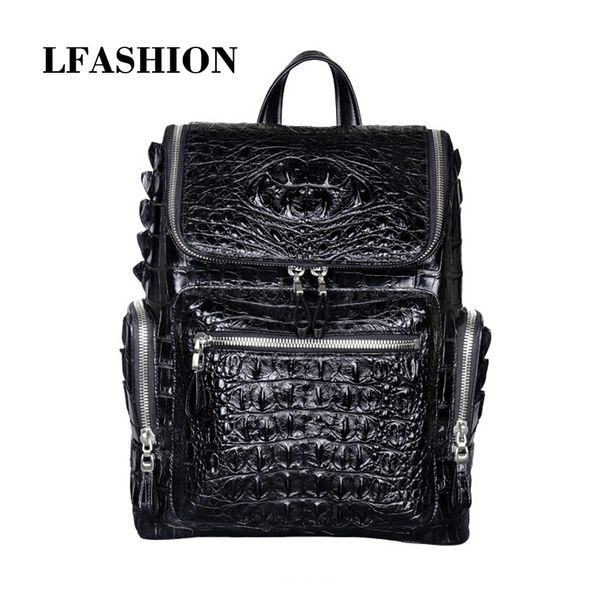 

мужчины рюкзак подлинная крокодил мода кожа дорожная сумка 2020 роскошь дизайнер мужского рюкзак рюкзак ноутбук сумка