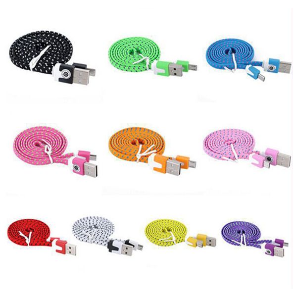 

colorful nylon braided micro usb cables 1m 2m 3m data sync charger type c cable for samsung htc huawei xiaomi android phone lines