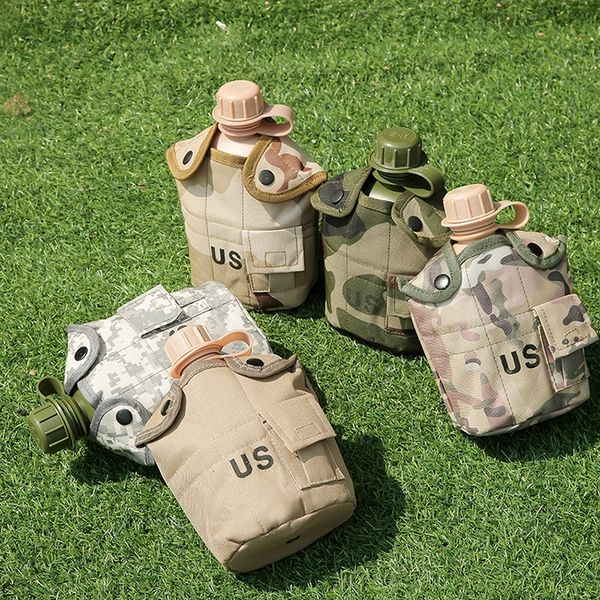 

outdoorfans us individual camouflage outdoor three-piece set men's and women's four seasons tactical sports kettle kettle wine pot