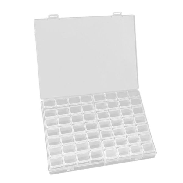 

56 compartments plastic diamond display case plastic jewel glitter organizer