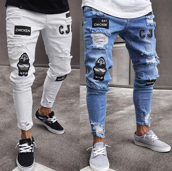 

mens designer pants new style casual skinny sweatpants mens designer jeans drop crotch jogging pants mens jeans, Blue