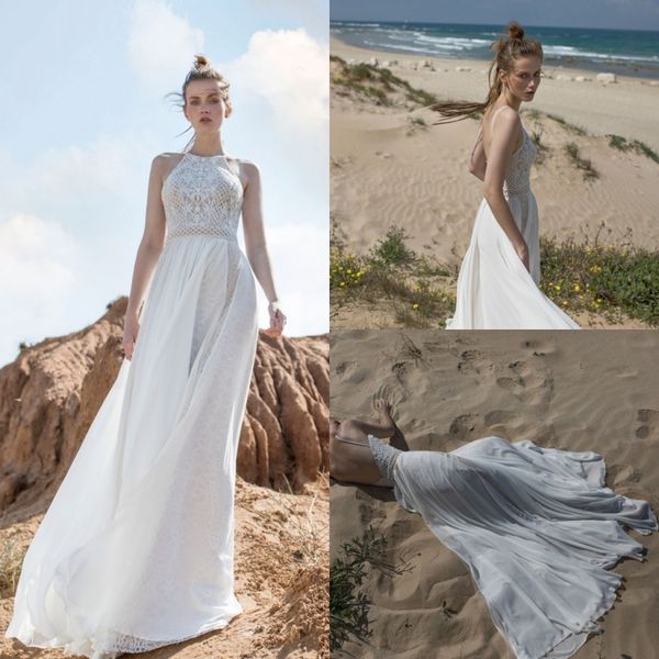 

limor rosen 2020 свадебные платья jewel кружева аппликации bohemia beach свадебные платья boho сексуальное свадебное платье с открытой спино, White