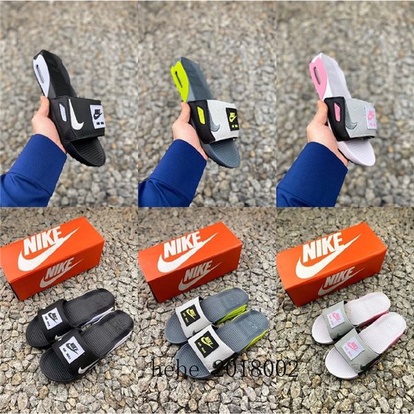 

2020 max 90 slide smoke grey volt black white rose cool grey men women 90s white black home casual shoes luxury designer shoes air