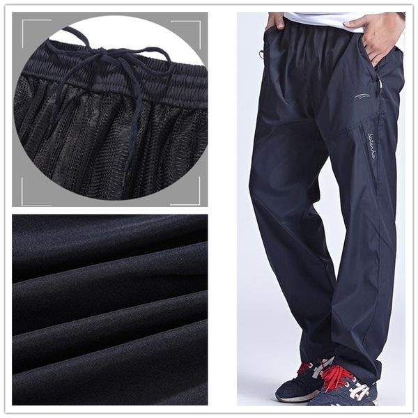 

men spring and fall sweatpants mens loose elastic waist pants casual pants trousers with pockets,quick-drying pantsm-6xl, Black