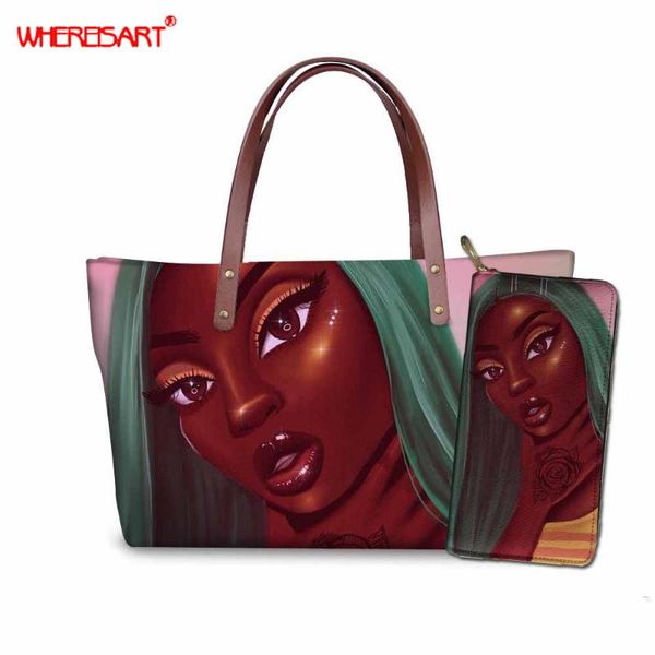 

whereisart pu leather handbag for women bag 2020 brands tote bag ladies fashion shoulder 2 pcs/ set female casual
