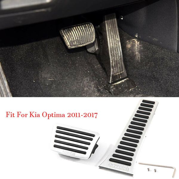 

car alloy accelerator gas brake footrest pedal plate pad cover fit for kia optima 2011-2017