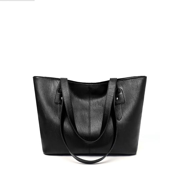 

female large capacity handbag bag black bags zipper women ladies leather shoulder bag celebrity casual tote purse#t2