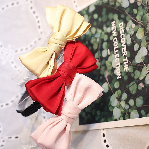 

korean baby big bowknot hair band cute newborn girls butterfly princess headband cute children party hair ornament kids hairband s108, Slivery;white