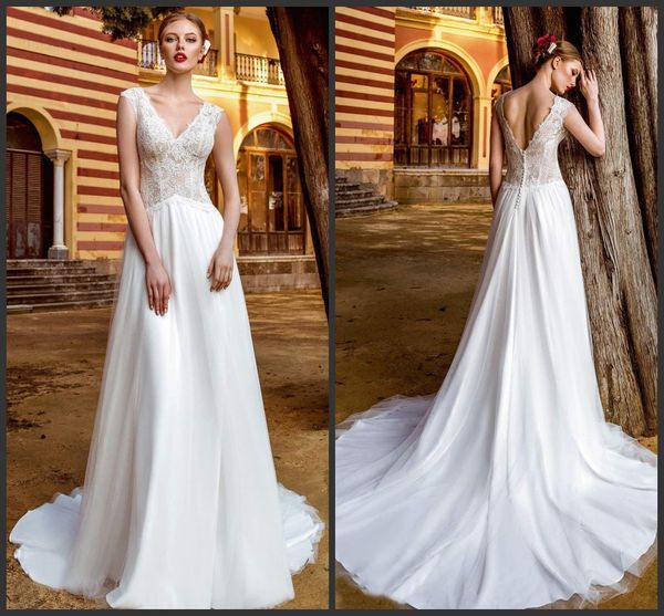 

beach satin a line v neck camo wedding dresses bridal gowns robes de mariée sirène plus size summer 2020 african dresses, White