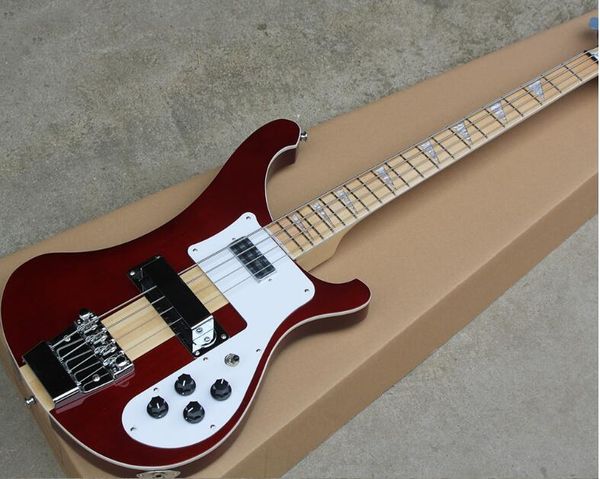 

модель 4003 четырехструнный электрический бас красно-коричневый весь сэндвич 4-струнный электрический бас клен гитара бесплатная доставка