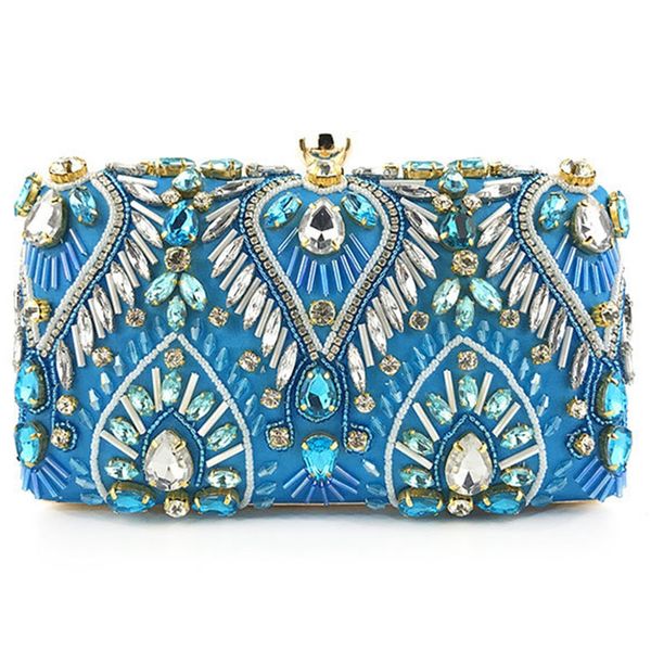 

bohemian beaded clutch bag ladies evening bag and handbag bride wedding rhinestone ladies banquet