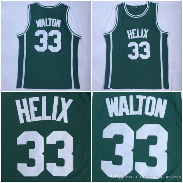 

helix high school bill 33 walton jersey green stitched basketball bill 32 walton jerseys ing, Black