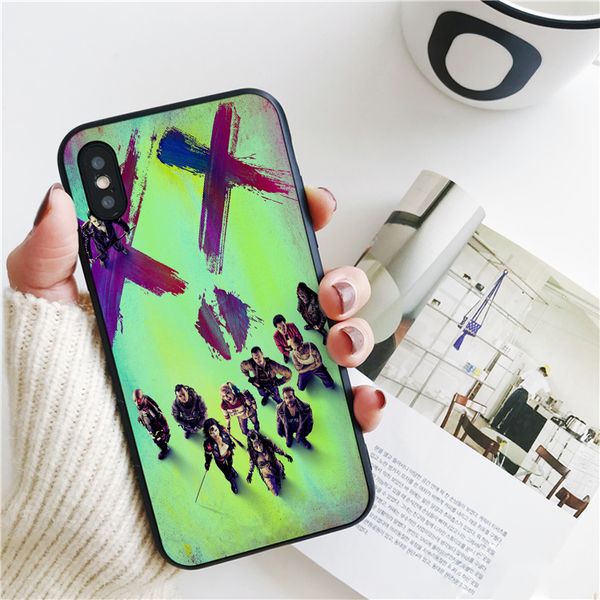 

coque luxury suicide squad poster cover for iphone 11 pro xs max xr case for iphone 8 7 6s plus 5s se case soft silicone cover.