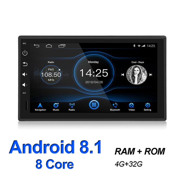 

android 8.1 car radio stereo 7 inch capacitive contact screen high definition 1024x600 gps navigation bluetooth usb sd player 4g car dvd