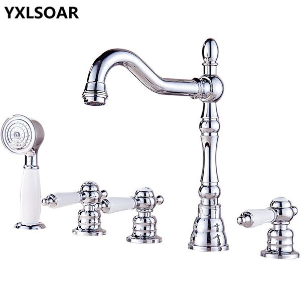 2019 Bathroom Bathtub Faucet Chrome Brass With Shower Handheld