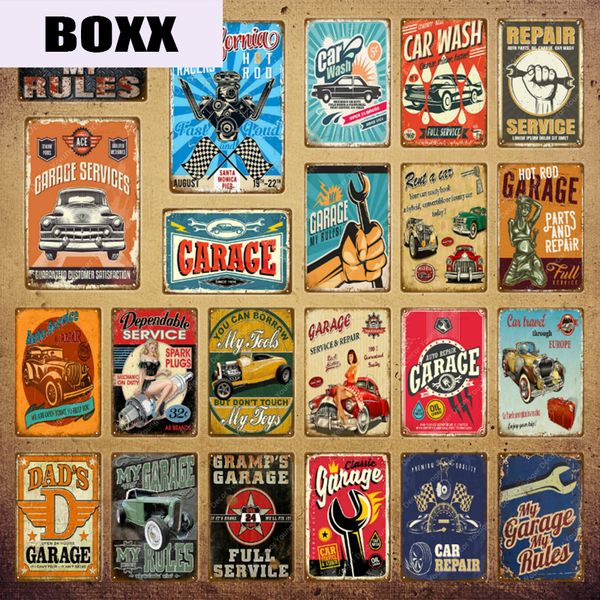 

дед гаражный tin signs автомобилей ремонт автошин металл poster wall art decor винтажная декоративная тарелка мой гараж мои правила налет yi