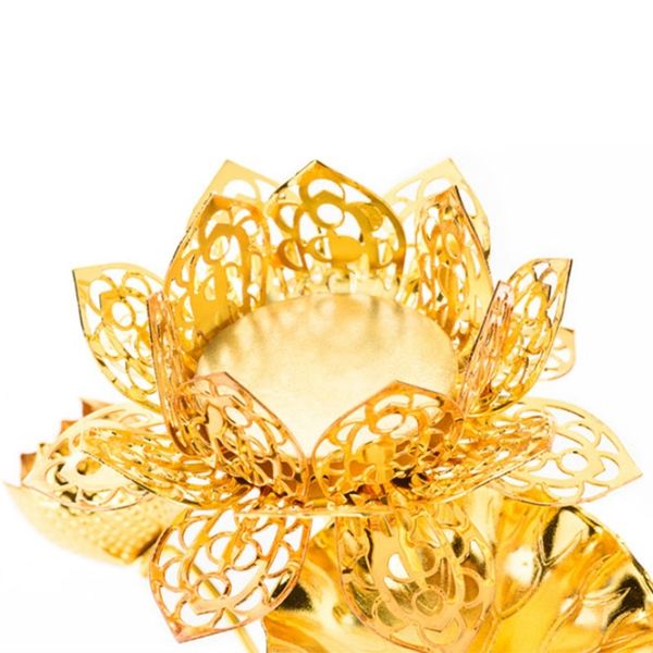 

new golden silk hollow lotus candle ghee lamp holder for the buddha candle holder candlestick butter lamp holder buddhist candle holders