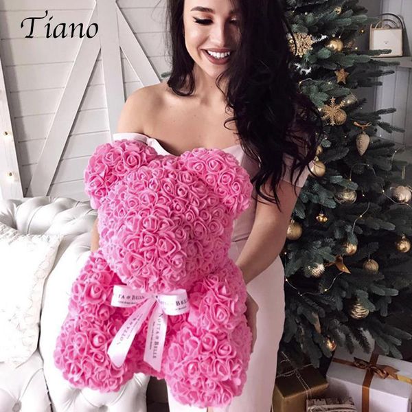 

2020 25cm bear of roses artificial flowers home wedding festival diy wedding decoration gift box dropshippin
