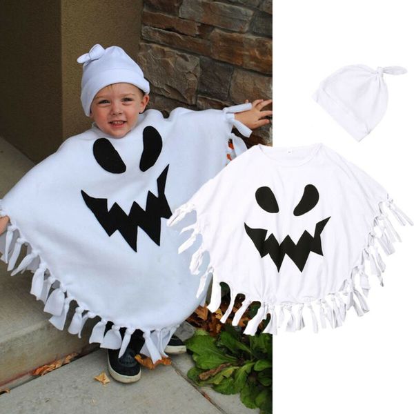 

2019 new halloween coat toddler baby kids halloween hat cloak robe medieval cape costume cute, Blue;gray