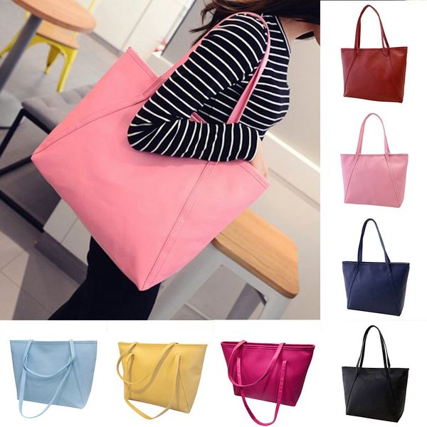 

women solid simple high capacity messenger handbag totes satchel shoulder bags