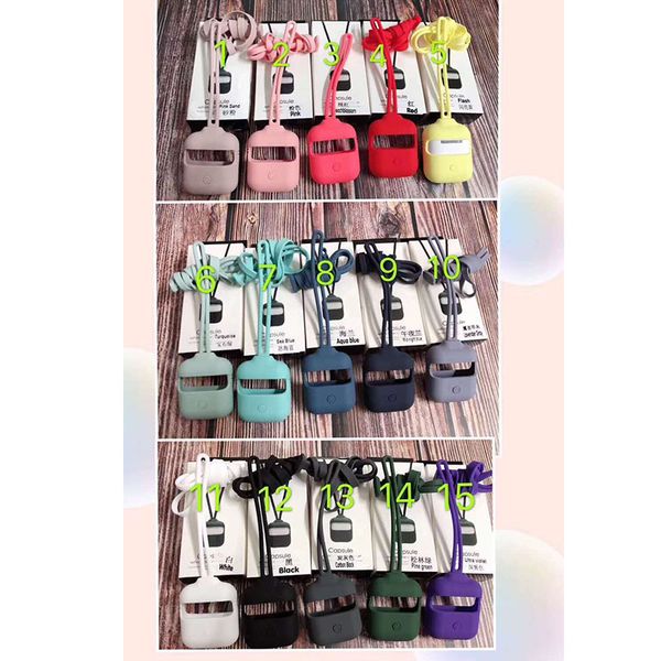 

Silicone Airpods Case Protective Cover Shockproof Luxury Apple Airpods Case With Anti-lost Strap Fashion Wireless Blurtooth Headphones Pouch