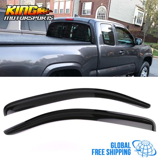 

fits 16-18 toyota tacoma access cab acrylic window visors 2pc set global ing