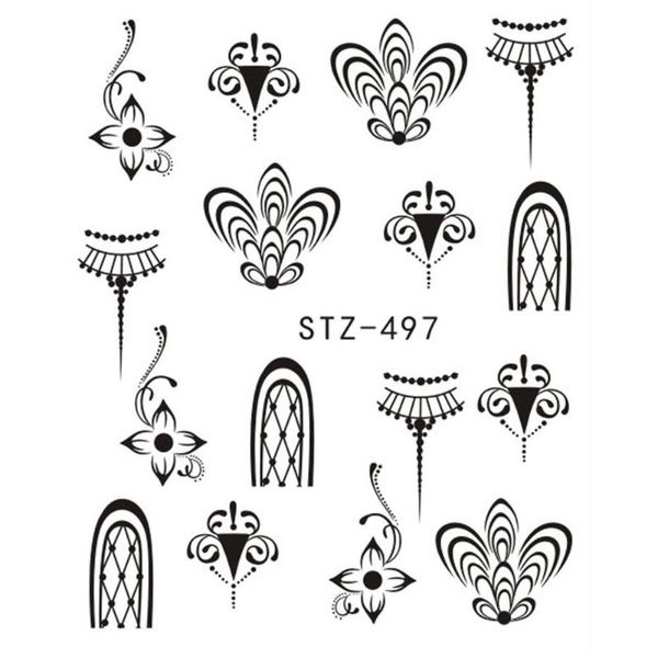

lace flowers nail sticker nail art manicure diy tips stickers transfers decoration, Black
