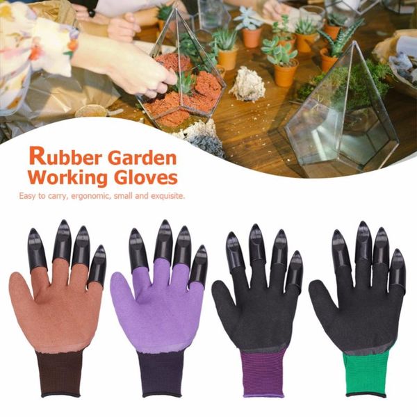 

gardening garden gloves with fingertips genie glove raking digging planting latex work tools household greenhouse products