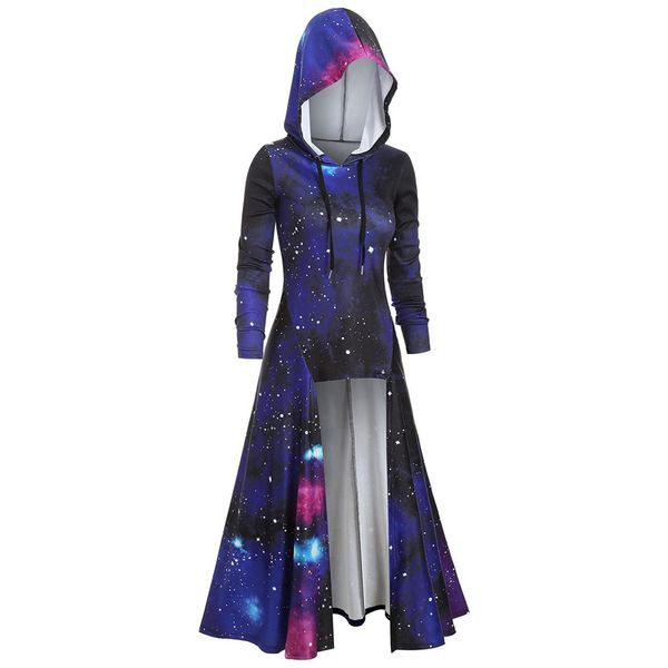 

new arrival sweatshirt women hooded irregular pullover ladies jumper casual long sleeve multi-color print jumper, Black