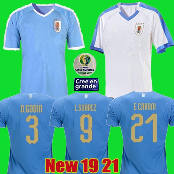 

2020 2019 Copa America Uruguay Soccer Jersey 19 20 Home 9 L.suarez 21 E.cavani Soccer Shirt #3 D.GODIN Away National Team Football Uniforms