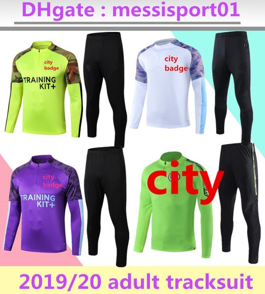 

2019/20 manchester training suit soccer jersey set 19-20 city kun aguero kompany de bruyne home training suit kit tracksuit kit, Black