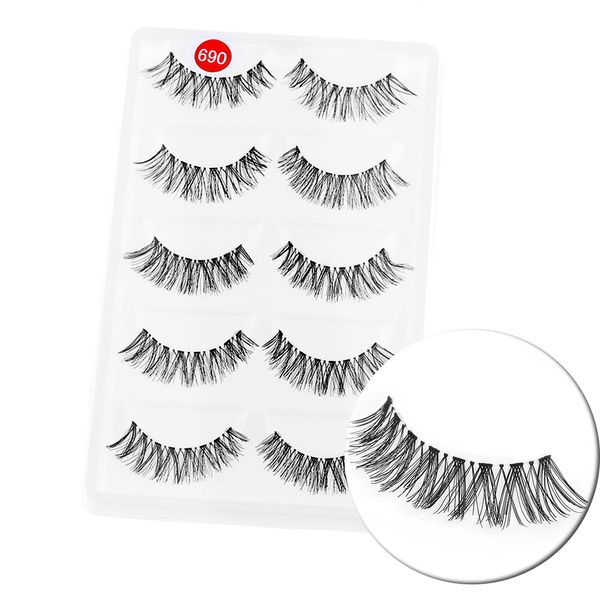

5 pairs/lot fashion women black cross long false eyelash soft durable long makeup diy eye lash extension makeup hot