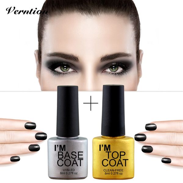 

verntion clean non cleansing uv gel nail polish primer lacquer 8ml base coat foundation coat it off for no sticky, Red;pink