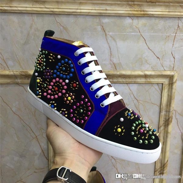 

version christi loubou new louiss new snea candy embellished red bottom sneakers shoes trainers with original box