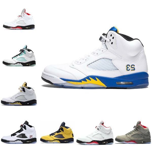 

2020 new jumpman 5 5s 3 fire red michigan men basketball shoes retroes black grape fresh prince black muslin satin bred sneakers trainer