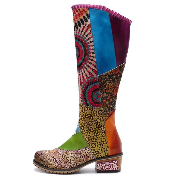 

bohemian mid-calf boots women shoes genuine leather buckle decor motorcycle women boots snake pattern shoes woman, Black