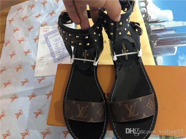 

summer new listing youth ladies flat shoes comfortable and cool women sandals, Black