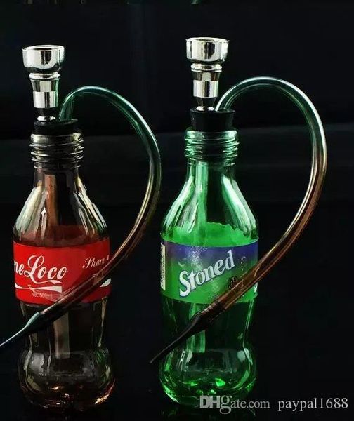 Coke Sprite de água capa de vidro Bongs Acessórios, vidro cachimbos coloridos mini-multi-cores Pipes melhor mão Glas colher